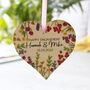 Wildflower Floral Wooden Heart Engagement Gift, thumbnail 3 of 5