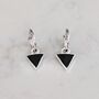 'The Triangle' Black Onyx Sterling Silver Earrings, thumbnail 3 of 5