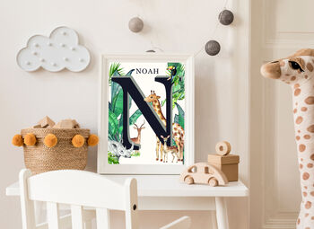 Tropical Jungle Animal Personalised Posters, 5 of 8