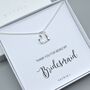 Sterling Silver Thank You Bridemaid Necklace, thumbnail 1 of 3