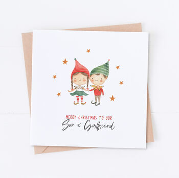Elf Couple Christmas Card, 3 of 8