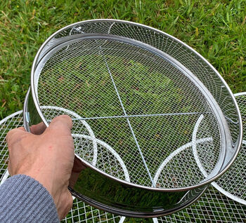 Stainless Steel Potting Sieve With Five Soil Filters, 5 of 6