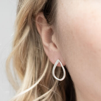 Sterling Silver Ribbon Loop Studs, 2 of 4