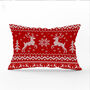 Reindeer Knitted Effect Print Christmas Chenille Cushion, thumbnail 6 of 11