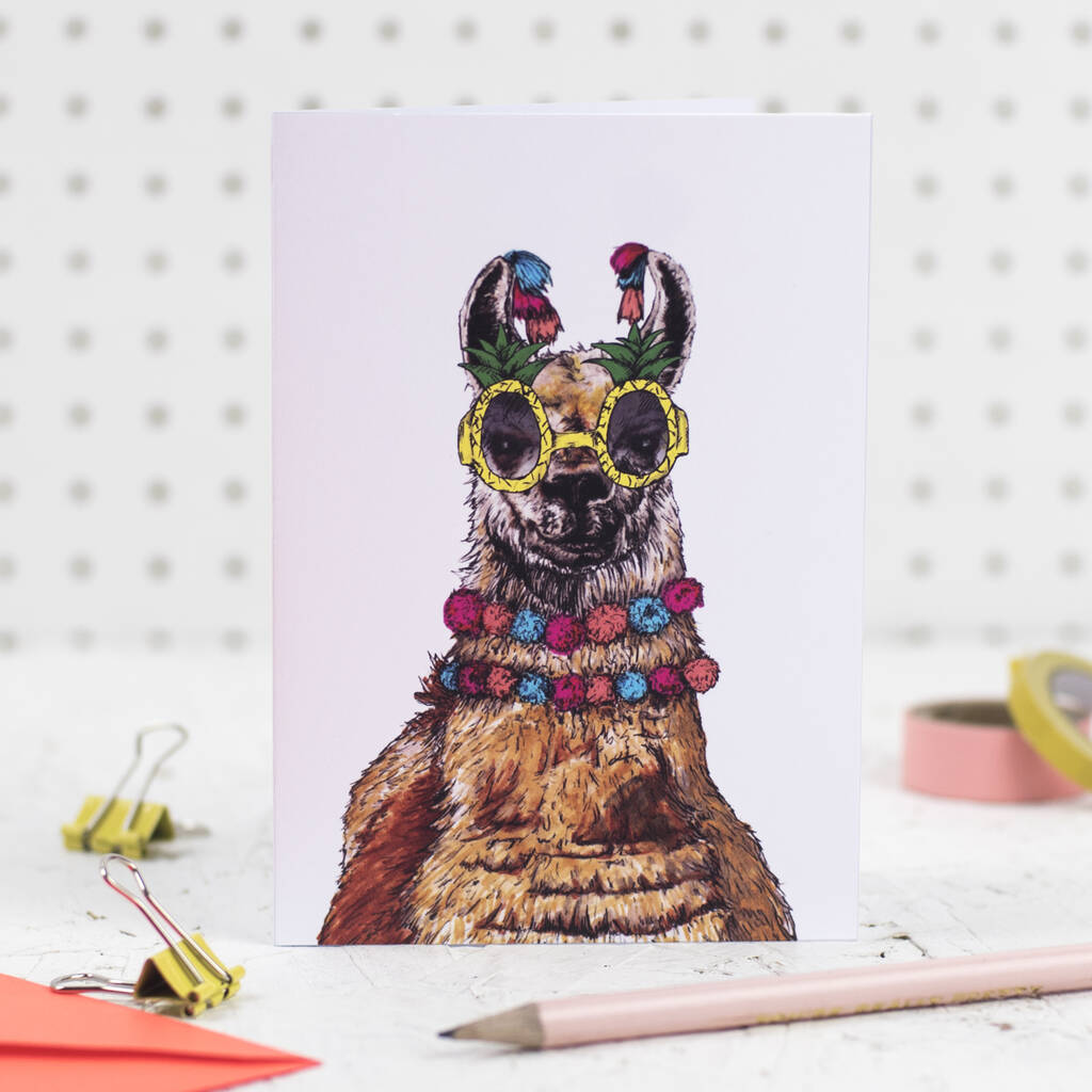 'Party Animal' Llama Greeting Card, 1 of 3