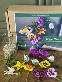 Spring Chorus Beaded Flower Vase Craft Kit, 4 of 8