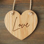 Oak Heart Hanger Featuring Slogan 'Love', thumbnail 1 of 2