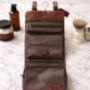 Personalised Hanging Leather Wash Bag, thumbnail 3 of 4