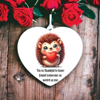 Personalised Hedgehog Valentine's Hanging Gift, 2 of 2