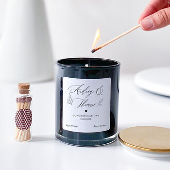 Personalised Wedding Candle – Modern Couple Keepsake Gift, 9 of 10