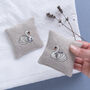 Embroidered Swan Lavender Sachets Set Of Two, thumbnail 1 of 5