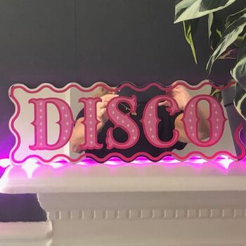 Wavy Edge Disco Mirror Sign, 3 of 4