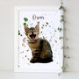 Personalised Pet Cat Portrait Print Gift, thumbnail 4 of 6