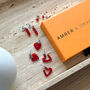 Red Heart Shaped Earrings Multipack, thumbnail 4 of 8