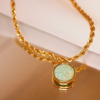 Terra 18ct Gold Plated Amazonite Anklet, 4 of 6