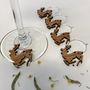 Personalised Five Christmas Reindeer Wine Glass Charms, thumbnail 2 of 4