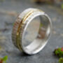 Wedding Band In 18ct Yellow Gold And Sterling Silver, thumbnail 2 of 6