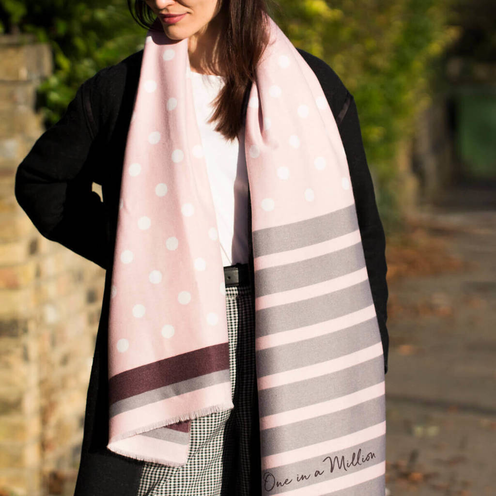 Personalised Dots And Stripes Classic Scarf, 1 of 8
