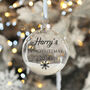 Personalised Glass Baby's First Christmas Glitter Bauble, thumbnail 1 of 4