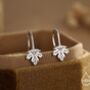 Dainty Maple Leaf Drop Hook Earrings In Sterling Silver, thumbnail 1 of 11