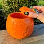 Orange Ceramic Jar With Lid, thumbnail 2 of 5