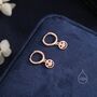 Starry Eyed Face Huggie Hoop Earrings Sterling Silver, thumbnail 6 of 9