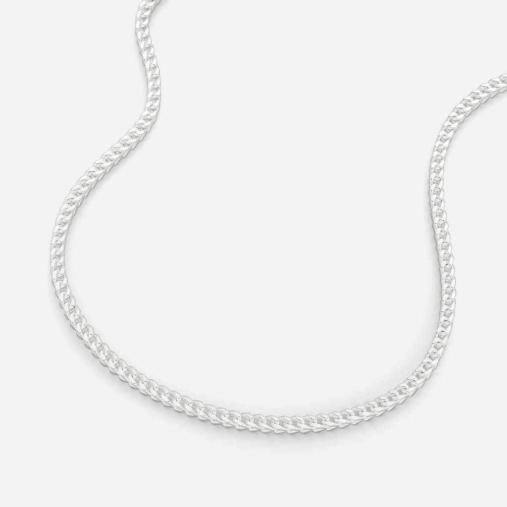Sterling Silver Franco Chain Necklace 22 Inch, 1 of 6