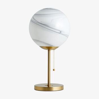 Fauna Marbled Glass Globe Table Lamp, 2 of 5