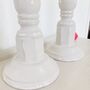 Pair Of Large Vintage Painted Pillar Candlesticks ~ 24, thumbnail 7 of 8
