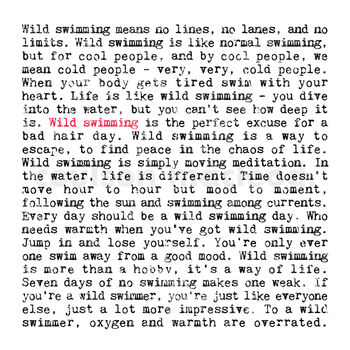 Wild Swimming Quotes Gift Print, 2 of 8