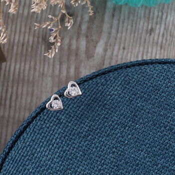 'Little Something' Lucky Heart Sterling Silver Earrings, 5 of 5