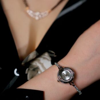 Stainless Steel Bangle Adjustable Bracelet Wrist Watch, 2 of 9