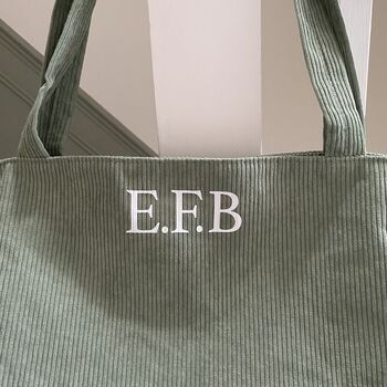 Personalised Corduroy Ribbed Large Tote Bag, 2 of 5