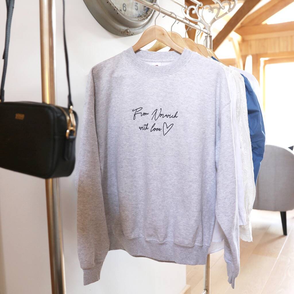 Personalised 'With Love' Unisex Sweatshirt In Grey By Lisa Angel ...
