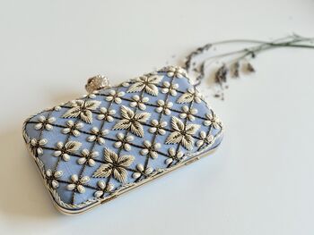 Jordan Periwinkle Embroidered Purse In A Gift Box, 7 of 7