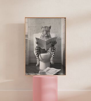 Cheetah On Toilet Funny Animal Print, 2 of 3