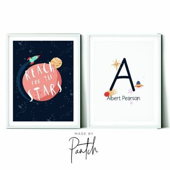 'Reach For The Stars' Kids Space Art Print Set, 4 of 7