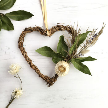 Make A Dried Flower Heart Wreath Kit, 5 of 9