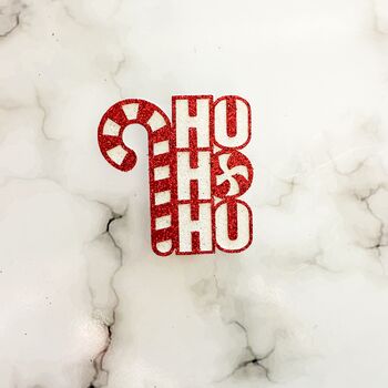 Six X Ho Ho Ho Candy Cane Drinks Toppers, Festive Cocktails, Christmas Drink Decorations, Charms, 7 of 7