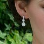 Double Pear Shaped Crystal Earrings, thumbnail 2 of 3