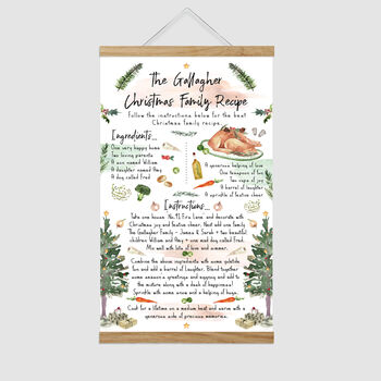Personalised Christmas Recipe Family Print, 2 of 5