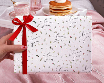 Three Sheets Of Floral 'I Love You' Wrapping Paper, 2 of 2