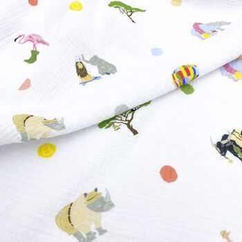 Safari Print Muslin Comforter For Newborn Baby, 4 of 5