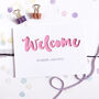 Personalised Welcome Baby Glitter Cut Out Card, thumbnail 1 of 2