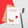 Large Size I Love You Dog With Balloon Card, thumbnail 2 of 2