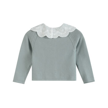 Esme Soft Green Collar Cardigan, 2 of 7