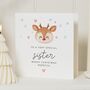 Personalised Reindeer Christmas Card For Sister, thumbnail 1 of 7