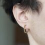 Stud Hoop Rose/Gold Plated Sterling Silver Earrings, thumbnail 2 of 3
