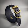 Dark Blue Leather Whippet Collar Can Be Personalised, thumbnail 1 of 8