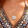 Love Talisman Disc Necklace With Blue Sapphire Evil Eye, thumbnail 1 of 4